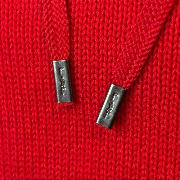Lauren Ralph Lauren Active Red Cotton Quarter Zip Knit Sweater Women's Small - Picture 6 of 12